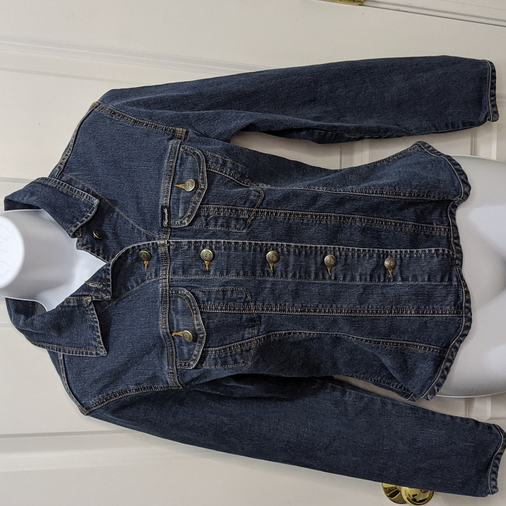Faconnable Cotton Blend Button Up Fitted Jean Jacket Made in Macau XS